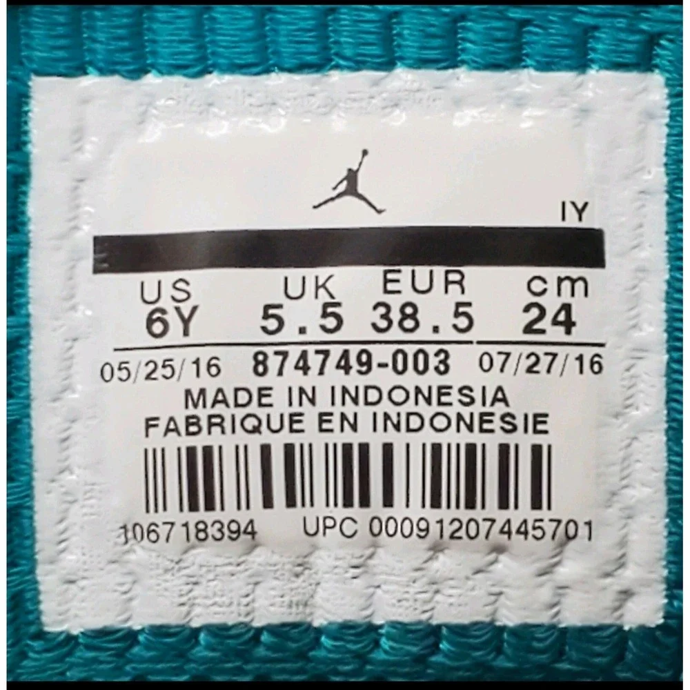 Nike Air Jordan Jumpman Team Pro II Black /Teal, 874749-003, Youth Size 6
